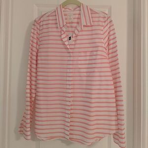 NWT GAP Women's Pink & White Stripe Shirt